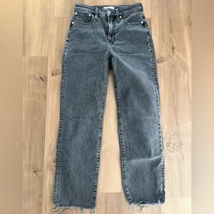 Madewell Curvy Perfect Vintage Straight Jeans in gray wash.